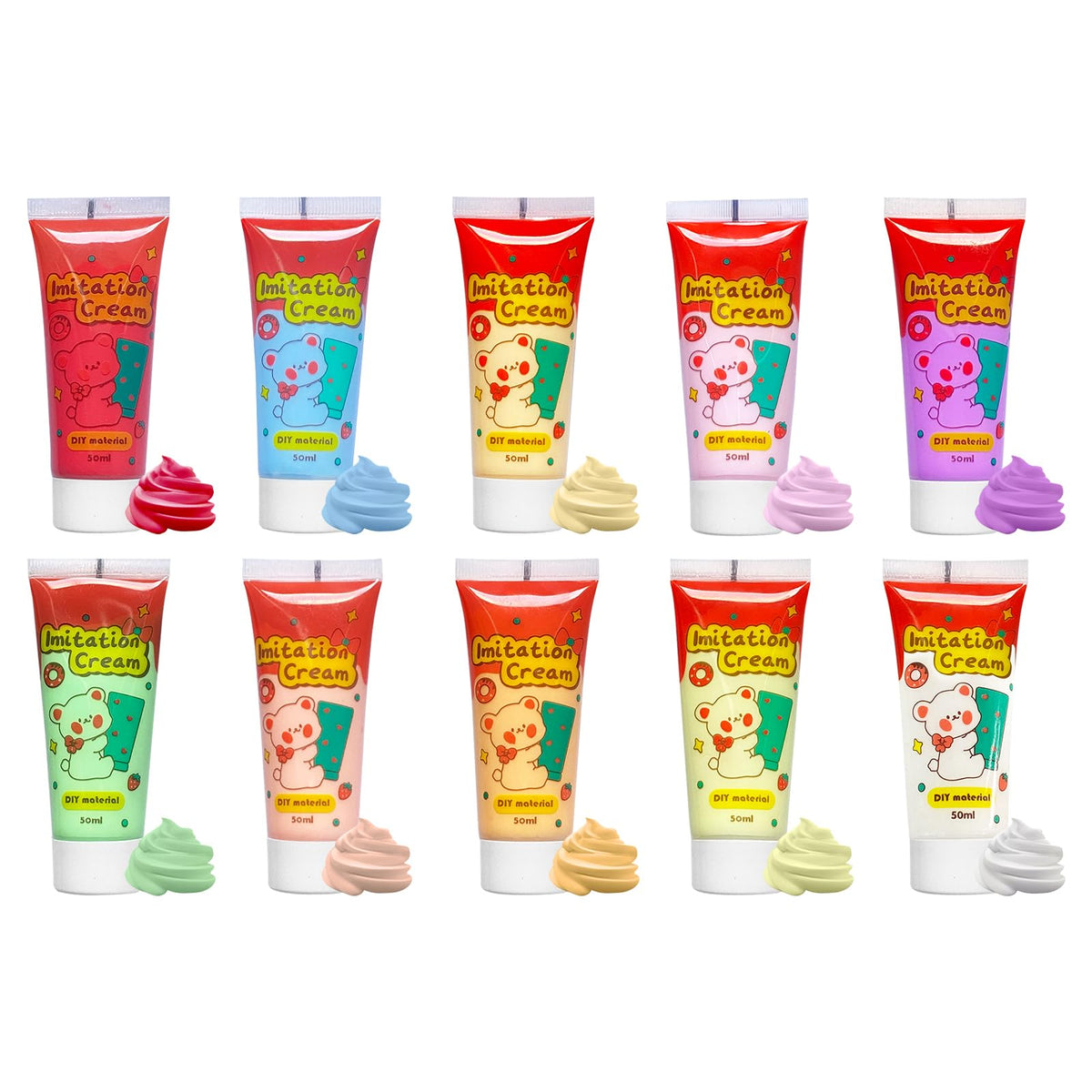 TBTFW Whipped Clay Decoden Cream Kit, Fake Whipped Cream Glue-1.7oz