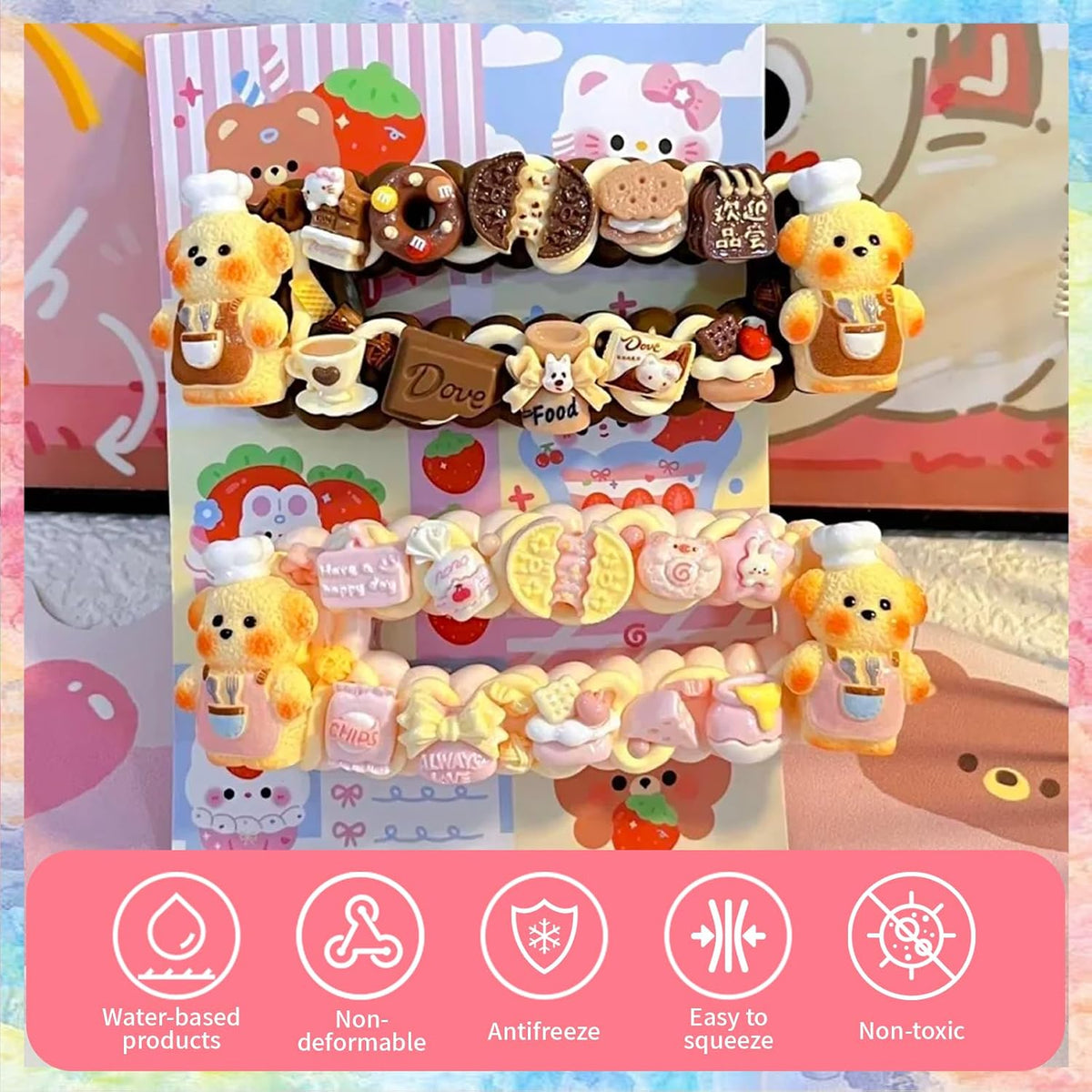 TBTFW Decoden Cream Kit, Fake Whipped Deco Cream Glue Clay, Fake Frosting