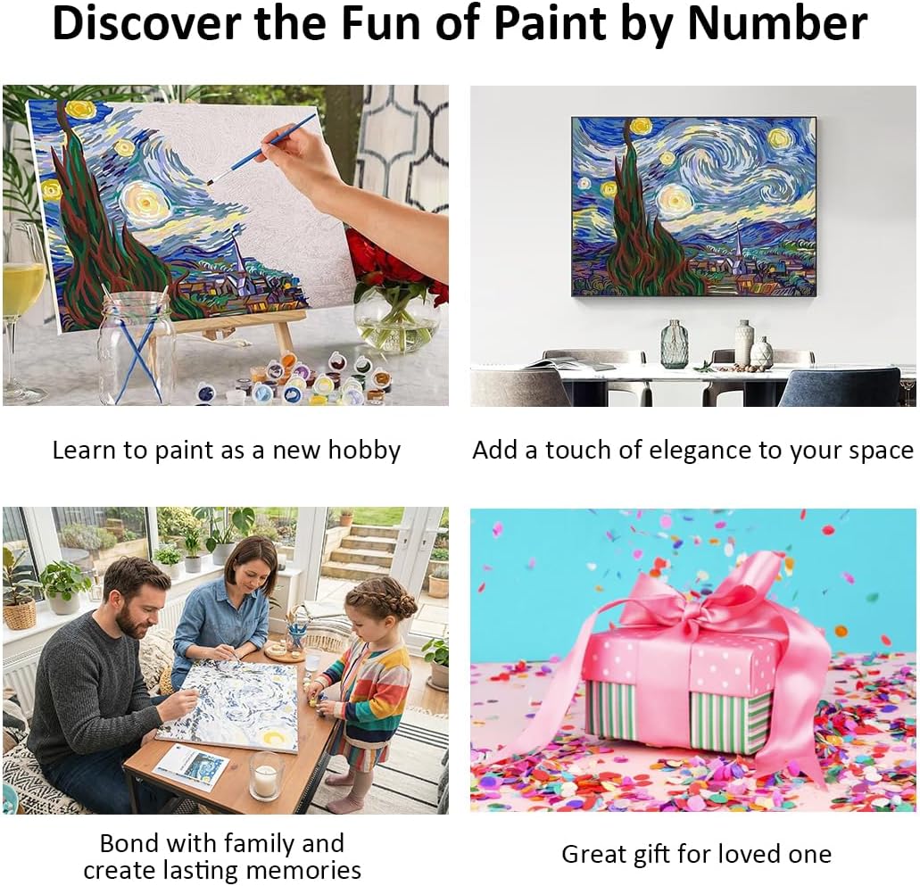 DIY Custom Paint by Numbers with Photo - 12x16in (30x40cm), 24-Color Canvas