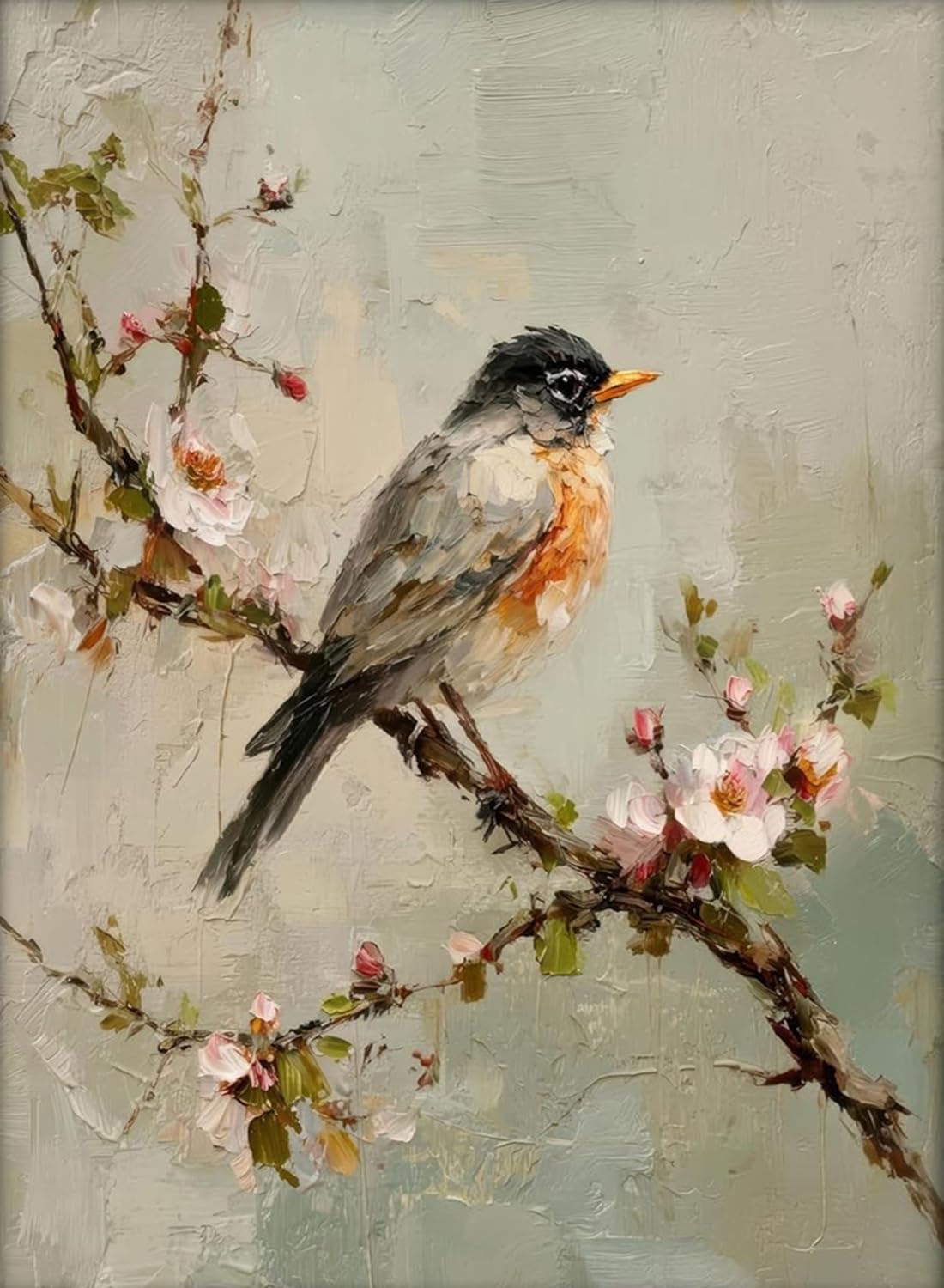 Tree Wildflowers Paint by Numbers Kit for Adults Canvas, Frameworkless