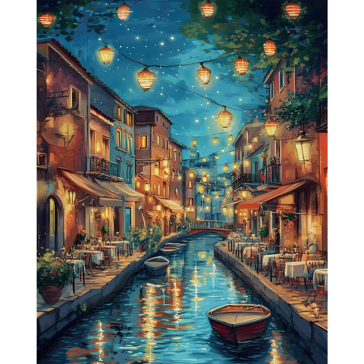 Paint by Numbers Kit for Adults, Fall Lake Cabin Number Painting Canvas Kit