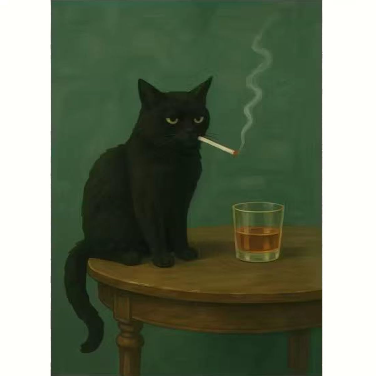 Cat Paint by Numbers Animals DIY Black Cat Painting On Canvas 16 x 20 inch