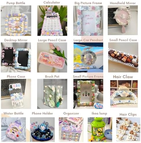 BoFUN 8PCS Cream Glue Craft Set, + 3 Decoden Cream, Resin Charms, Ideal for Jewelry, Home Decor& Miniature Handmade