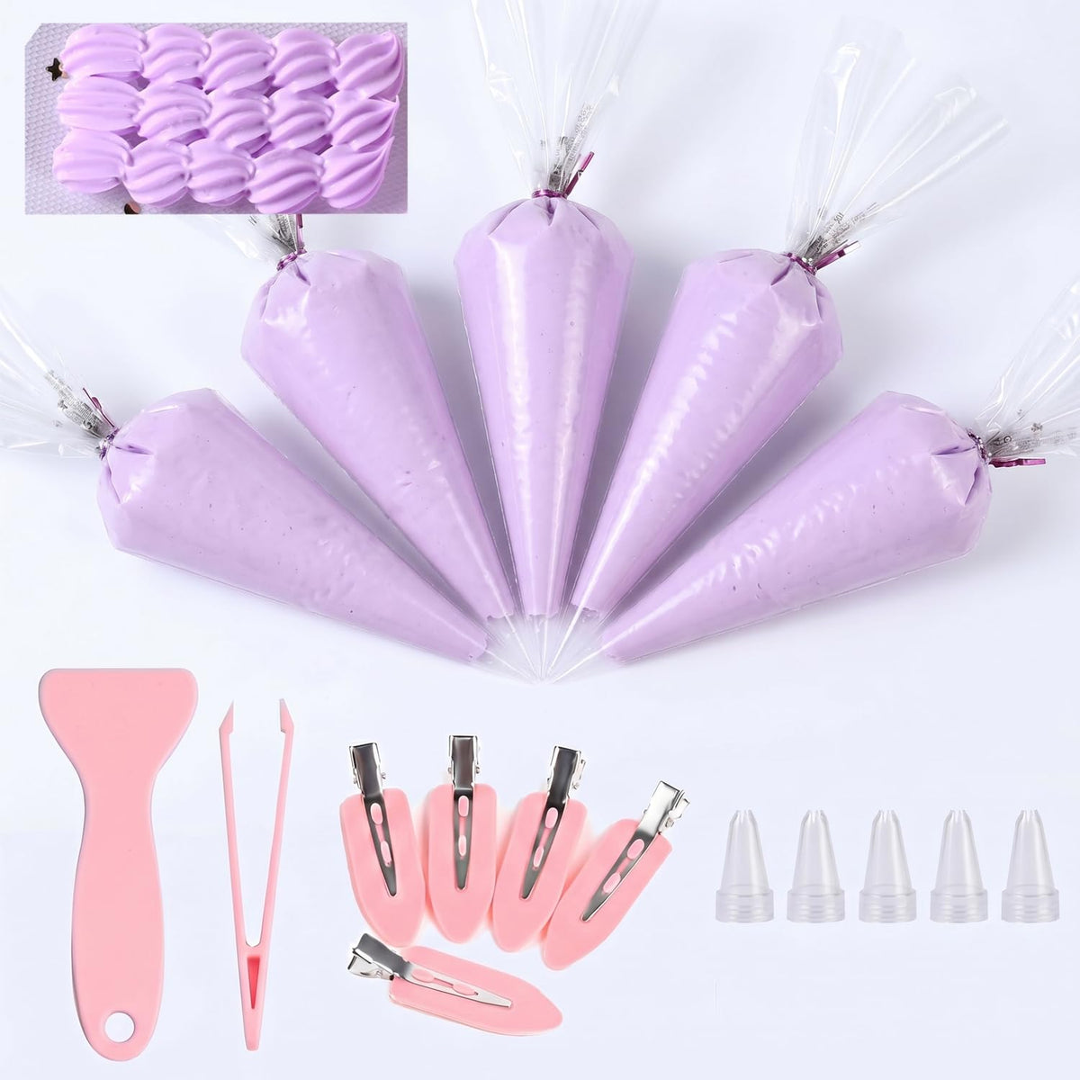 5Pcs Decoden Cream Glue Kit, 100g Fake Whipped Cream for DIY Phone Case, with 5 Hair Clips & Decorating Tools, Craft Kit for Mirror & Resin, Gift for Birthday & Christmas (Lemon Yellow)