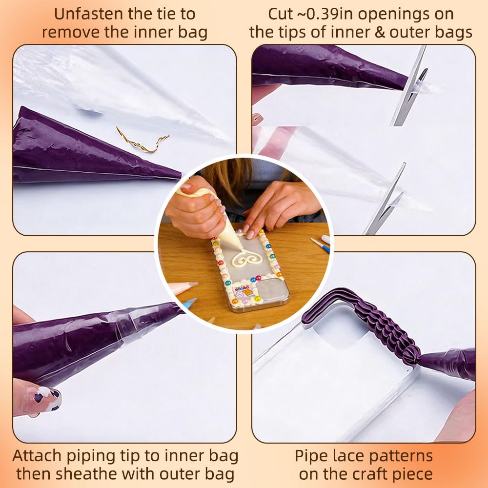 Purple & Orange Tone Whipped Cream Glue Kit for DIY Crafts