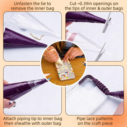 Purple & Orange Tone Whipped Cream Glue Kit for DIY Crafts