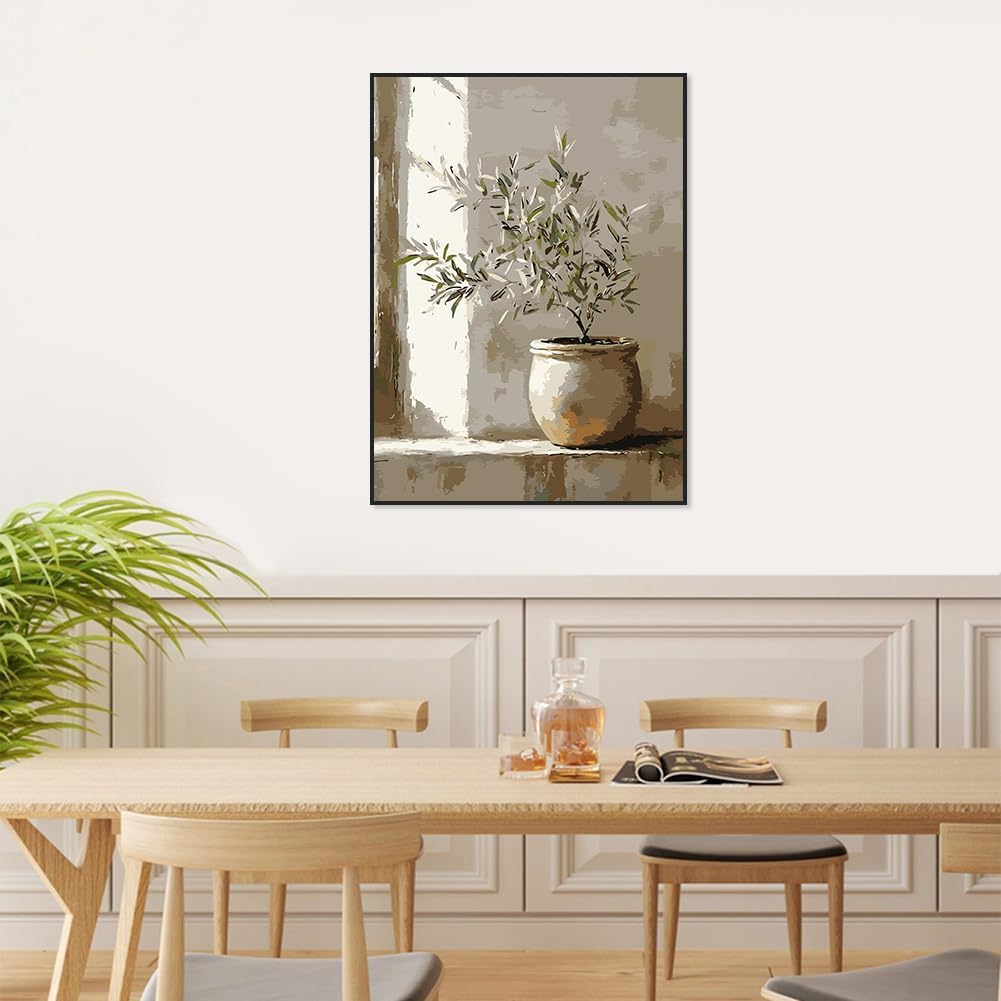 YOLENIX Olive Tree Paint by Numbers Kit for Adults Beginner (Without Frame)
