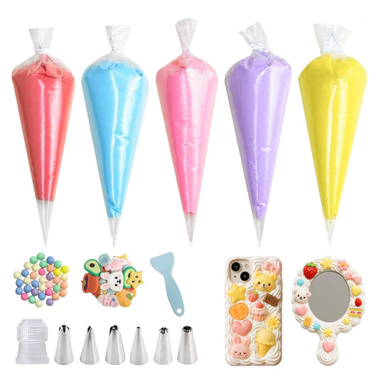 TBTFW Decoden Cream Kit, Fake Whipped Deco Cream Glue Clay, Fake Frosting
