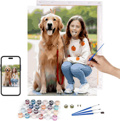 DIY Custom Paint by Numbers with Photo - 12x16in (30x40cm), 24-Color Canvas