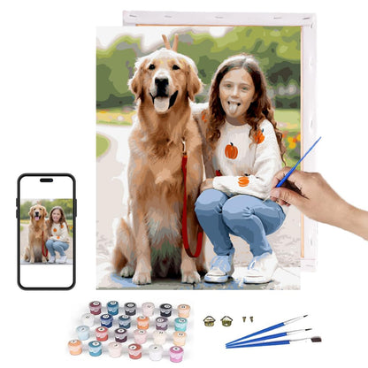 DIY Custom Paint by Numbers with Photo - 12x16in (30x40cm), 24-Color Canvas