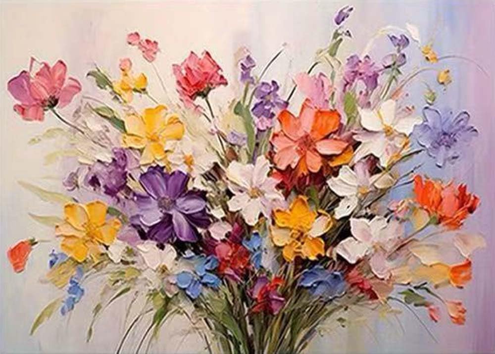 Paint by Numbers Kit for Adults,Rose Vase ainting by Numbers for Beginners