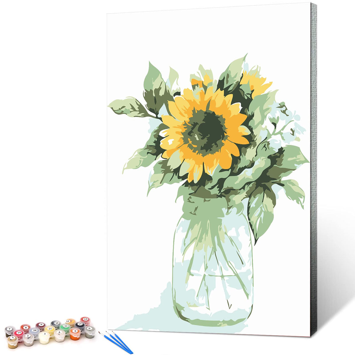 Ginkko Framed Paint by Numbers Kit for Adults 8X 12 inch, Vase Flowers