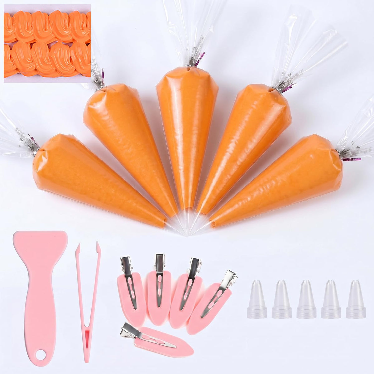 5Pcs Decoden Cream Glue Kit, 100g Fake Whipped Cream for DIY Phone Case, with 5 Hair Clips & Decorating Tools, Craft Kit for Mirror & Resin, Gift for Birthday & Christmas (Lemon Yellow)