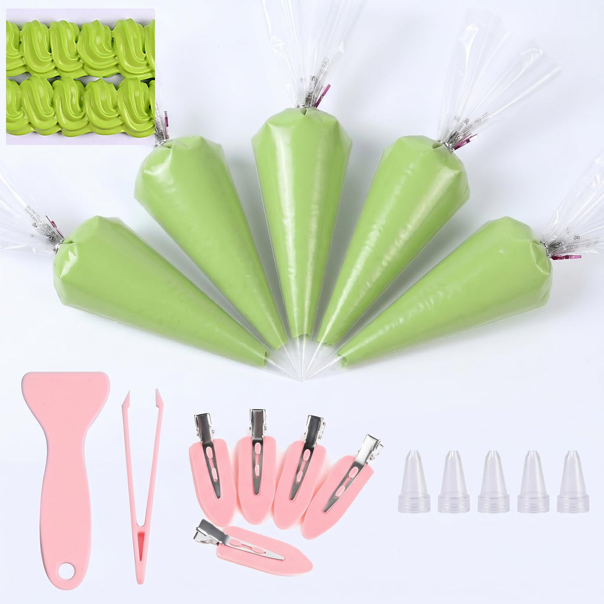 5Pcs Decoden Cream Glue Kit, 100g Fake Whipped Cream for DIY Phone Case, with 5 Hair Clips & Decorating Tools, Craft Kit for Mirror & Resin, Gift for Birthday & Christmas (Lemon Yellow)