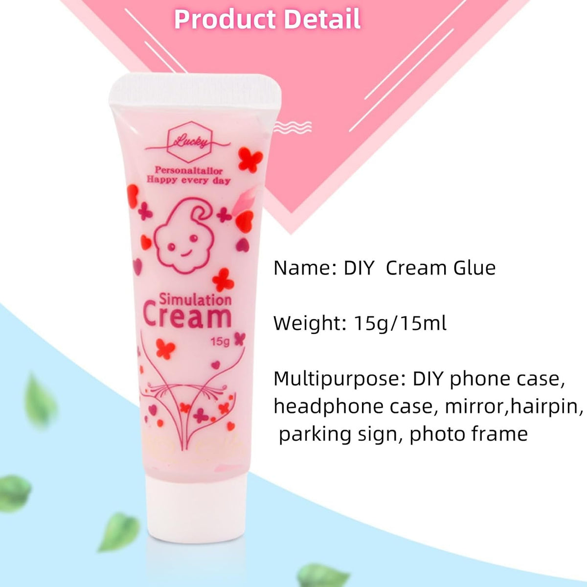 Cream Glue, 12 Pcs(15g) Decoden Whipped Cream Glue for Crafts DIY