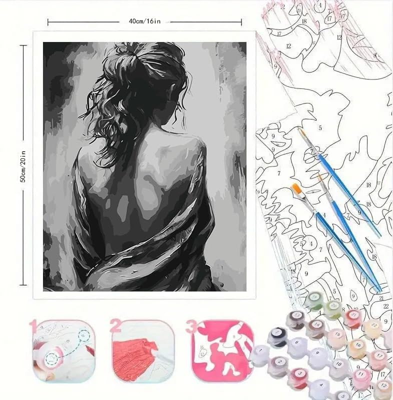 BYGFHLYW Easy People Paint by Numbers Kit for Adults Beginner