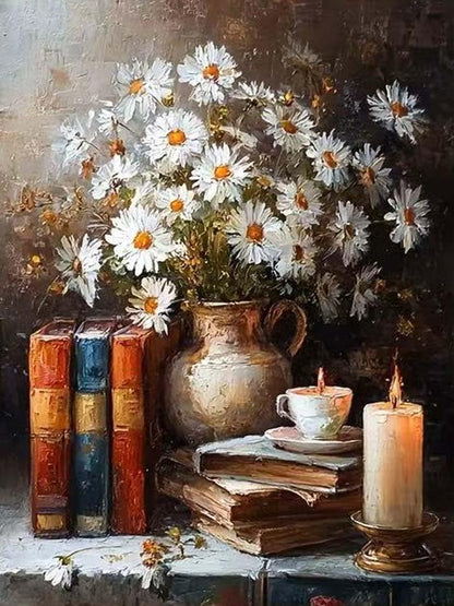 Paint by Numbers Kit for Adults,Rose Vase ainting by Numbers for Beginners