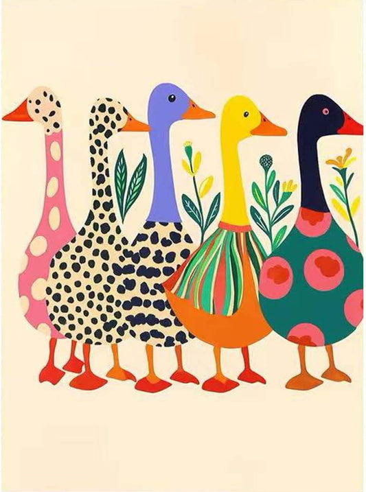 GEMOUJ Duck Paint by Numbers Kits for Adult,Colorful Duck Paint by Numbers Kit for Adults Beginners, DIY Animal Acrylic Painting on Canvas for Adult, Home Wall Decor 16 x 20 inch