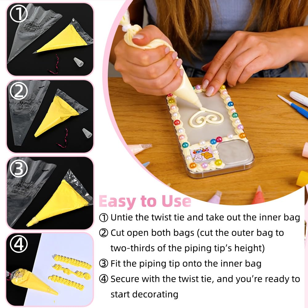 Cream Glue Kit, 4 Tubes Pink Series Cream Glue