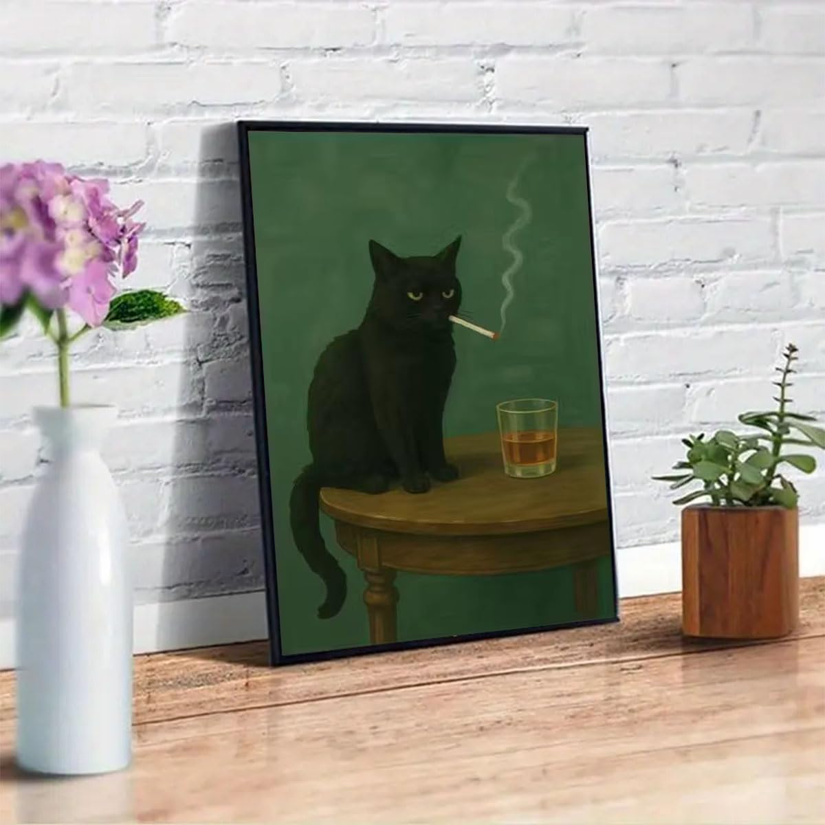 Cat Paint by Numbers Animals DIY Black Cat Painting On Canvas 16 x 20 inch
