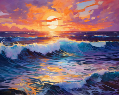 Clendo DIY Moon Paint by Numbers Kit for Adults, Landscape Adult Paint by Number Kits on Canvas Without Frame, Lake View Oil Paint by Numbers for Home Decor Gift 16” W x 20”L