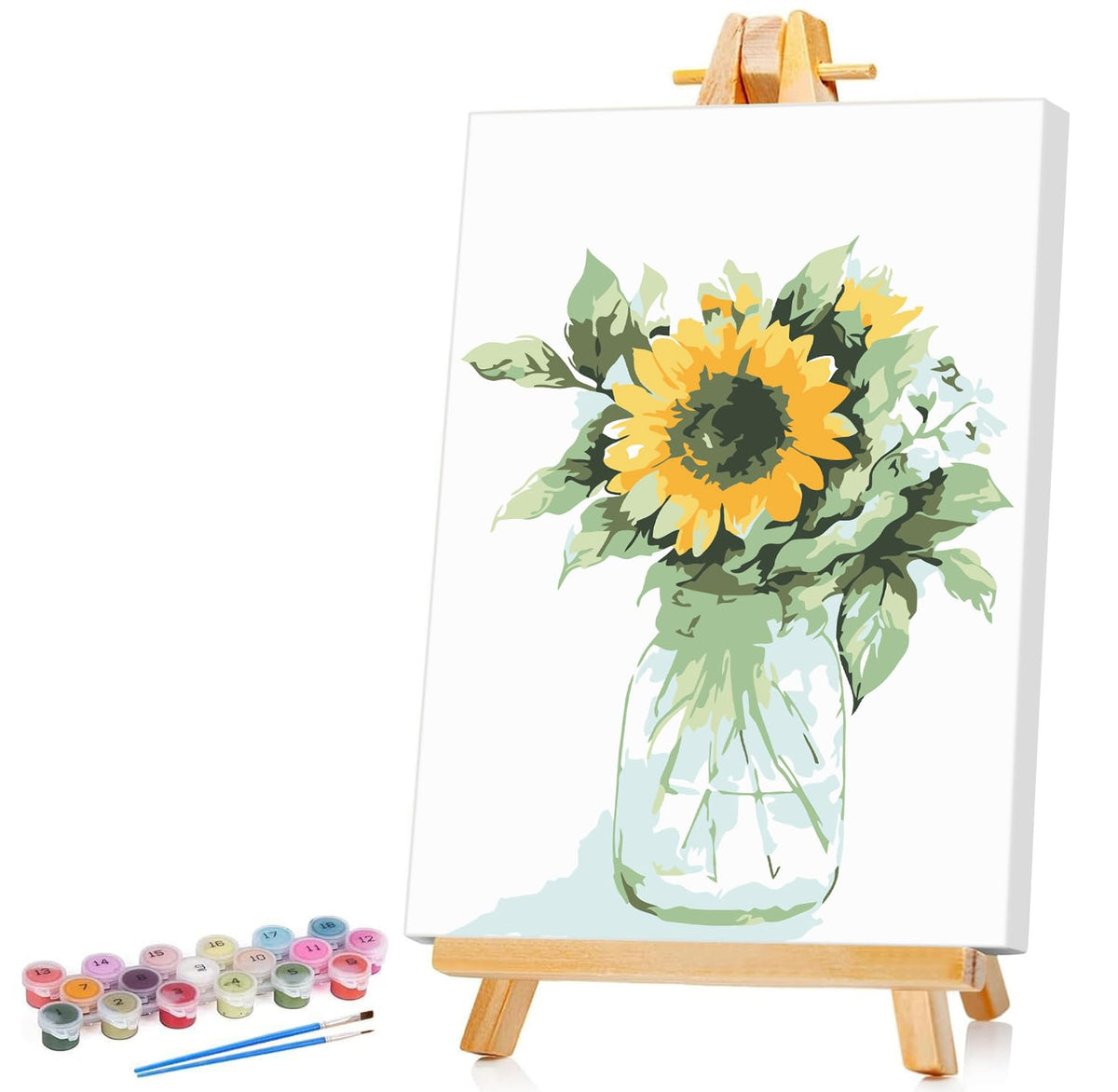 Ginkko Framed Paint by Numbers Kit for Adults 8X 12 inch, Vase Flowers