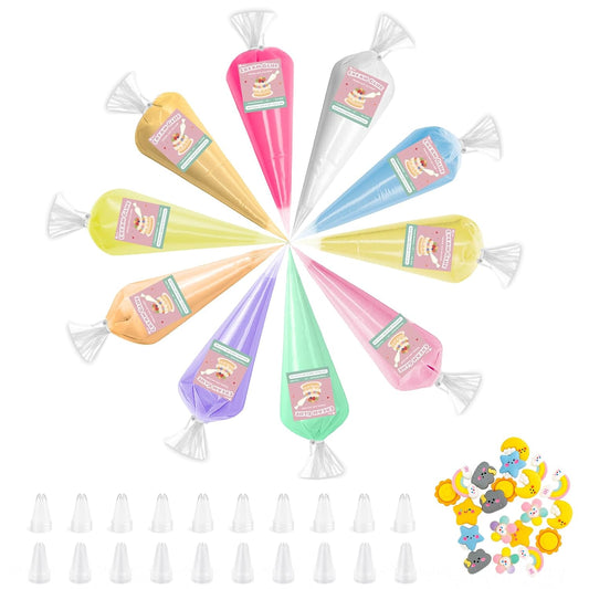 Decoden Cream Kit, 10 Colors 100g Fake Whipped Cream Glue with 20 Piping Tips, and 20 Resin Accessories, DIY Phone Case, Decoration Craft, for Birthday, Christmas