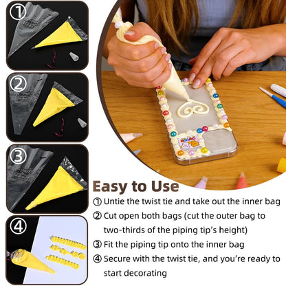 4 Colors Cream Glue Set，Include 4Pcs 100g Simulation Cream Glue with Nozzle 2 Pack Simulated Food Themed Ornaments DIY Phone Case Scrapbooking Resin Jewelry Making