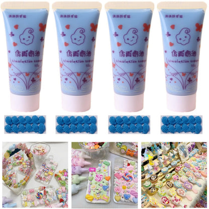 Cream Glue for Crafts, 4pcs (50g) Pink Decoden Cream DIY Phone Case Kit