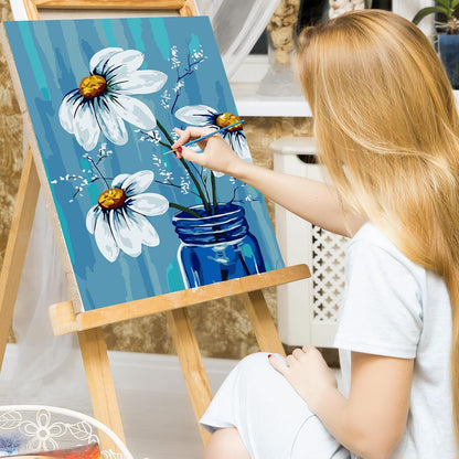 Ginkko Framed Paint by Numbers Kit for Adults 8X 12 inch, Vase Flowers