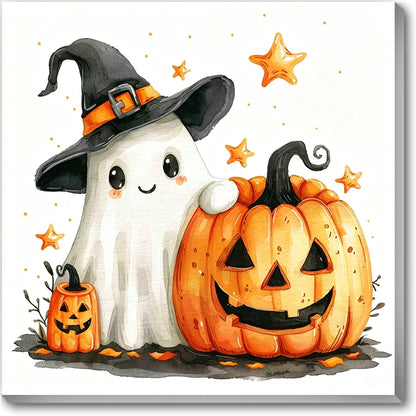 Halloween Paint by Numbers Kit for Adults,Ghost Paint by Number With Frame