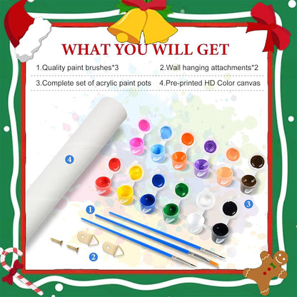 Christmas Paint by Numbers Kit for Adults, Adult Paint by Number 16x16inch