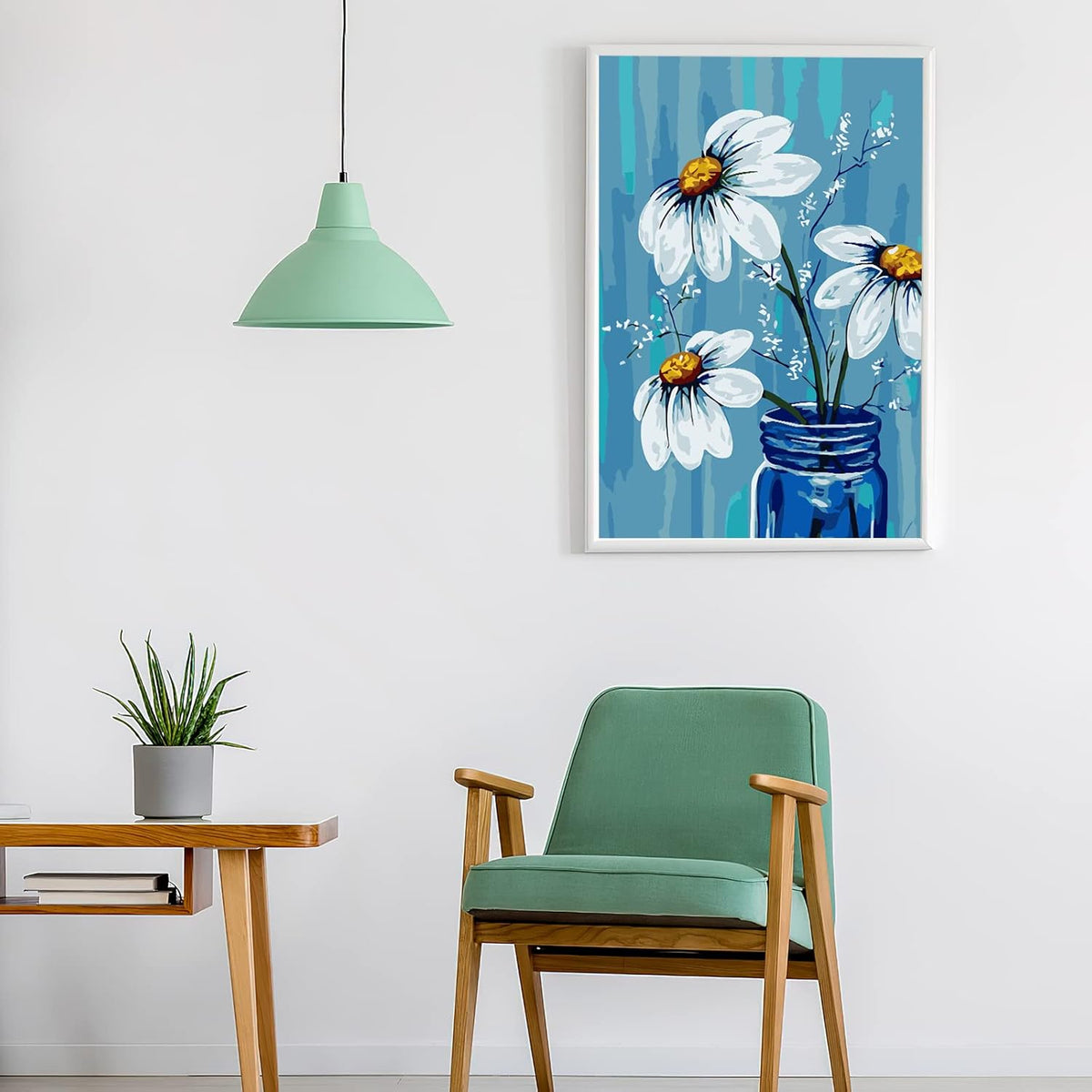 Ginkko Framed Paint by Numbers Kit for Adults 8X 12 inch, Vase Flowers