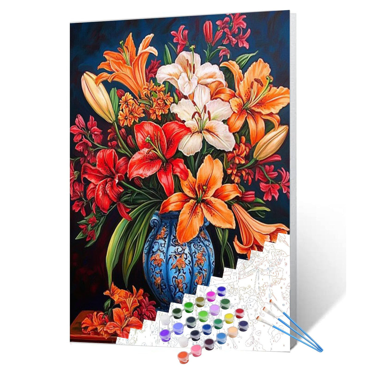 Tucocoo Hydrangea in Glass Vase Window Landscape Paint by Numbers for Adults Beautiful Flower DIY Paint by Numbers Acrylic Paint Canvas Colorful Flowers Painting Kits Art 16x20 Inch（Without Frame）