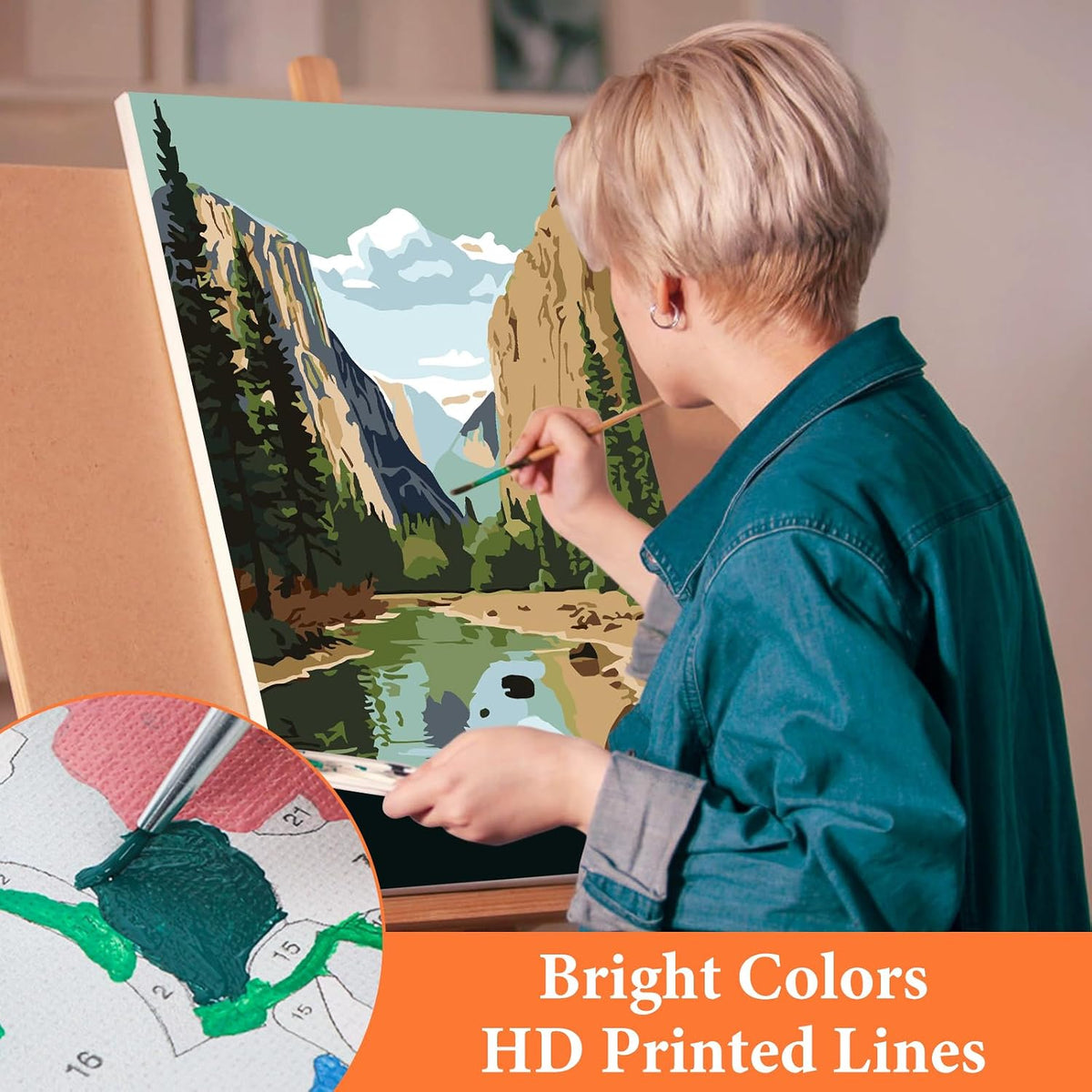 6 Pack Paint by Numbers Kit for Adults Beginner National Park 8x12 Inch