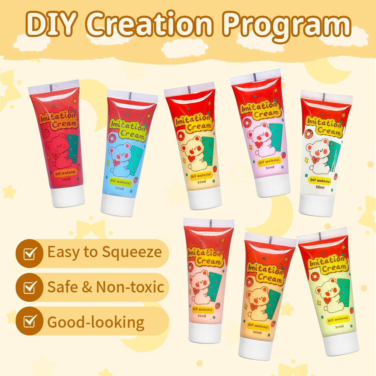 TBTFW Whipped Clay Decoden Cream Kit, Fake Whipped Cream Glue-1.7oz