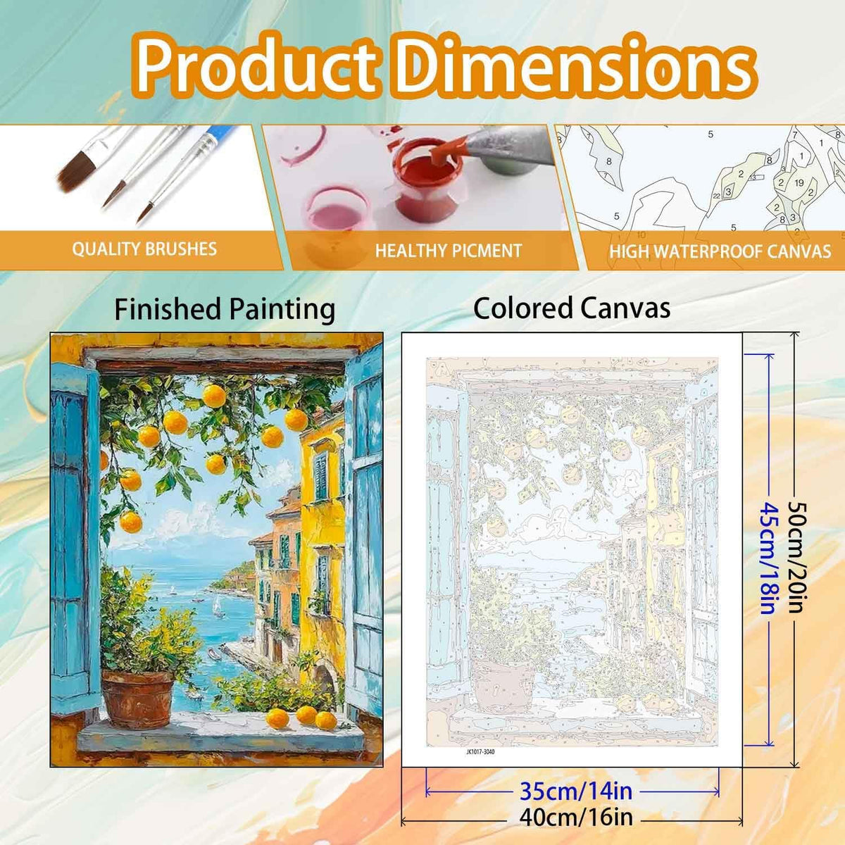 Yunruily Paint by Number Adult Lemon Tree-Adult Paint by Numbers,Paint by Numbers for Adults Canvas for Gifts Home Wall Decor(16x20inch)