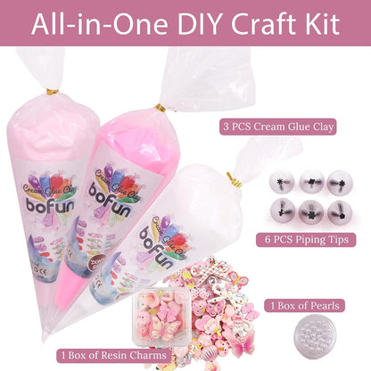 BoFUN Whipped Cream Glue Decoden Cream for DIY Crafts, Phone Case, Jewelry