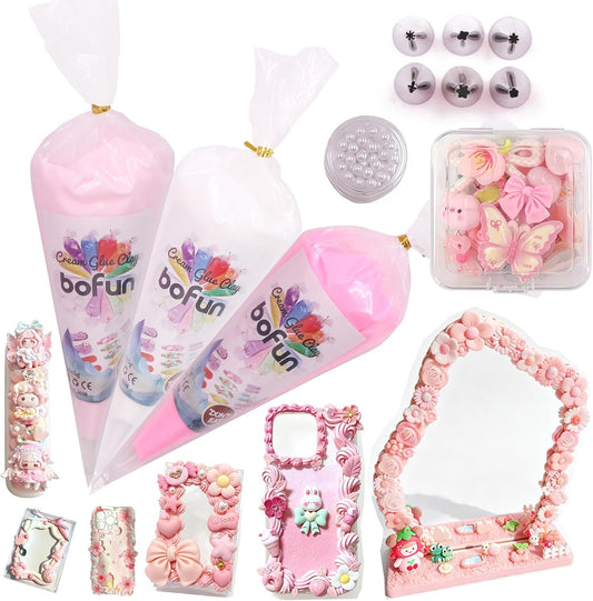 BoFUN Whipped Cream Glue Decoden Cream for DIY Crafts, Phone Case, Jewelry