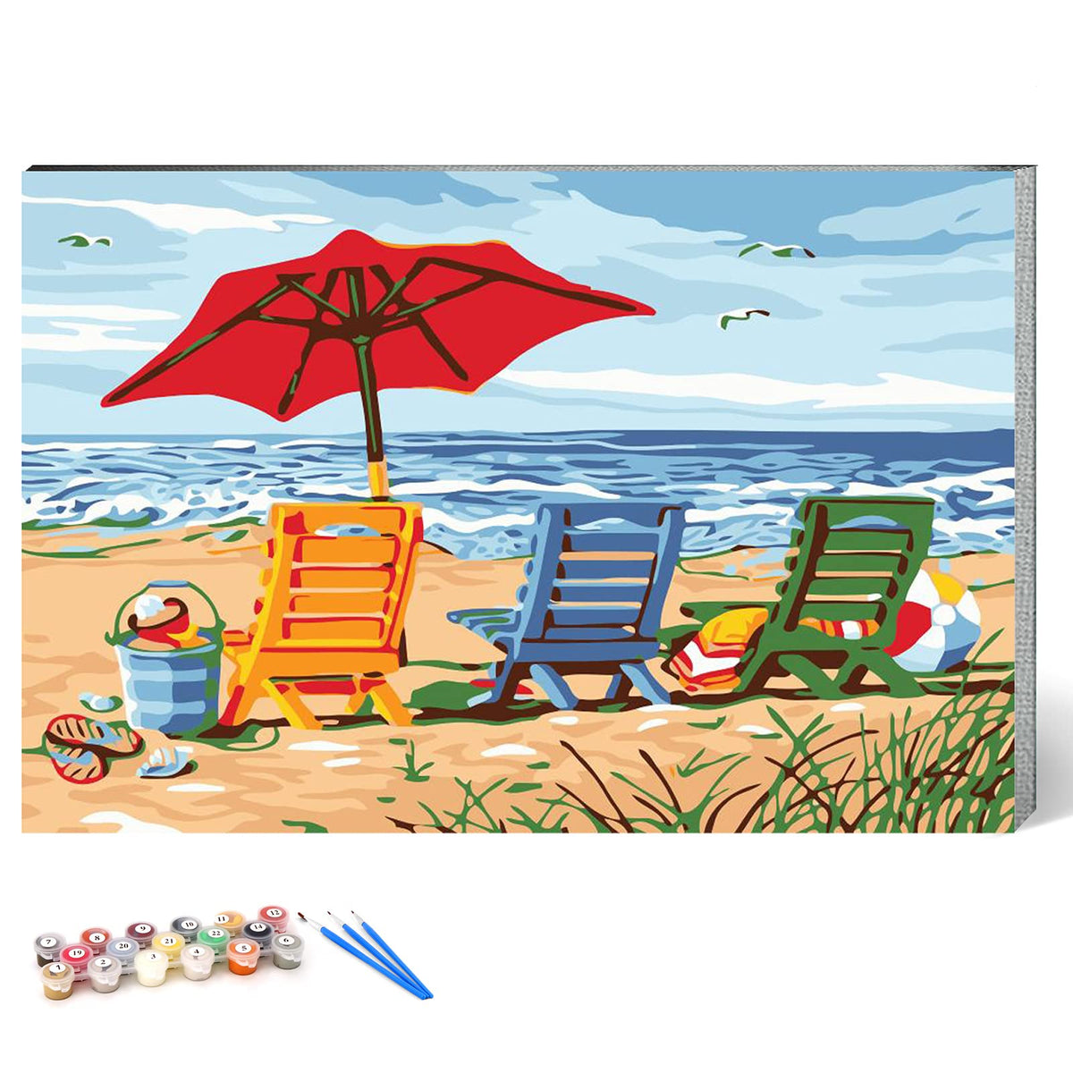 Ginkko Framed Paint by Numbers Kit for Adults 8X 12 inch, Vase Flowers