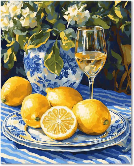 Paint by Numbers Kit for Adults Lemons, Adult Paint by Number Kits 16x20 in