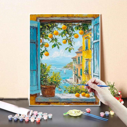 Yunruily Paint by Number Adult Lemon Tree-Adult Paint by Numbers,Paint by Numbers for Adults Canvas for Gifts Home Wall Decor(16x20inch)