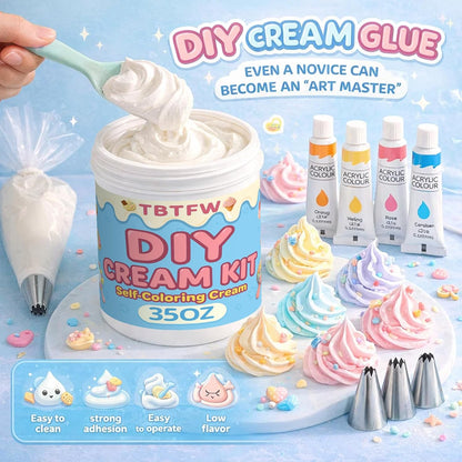 TBTFW 35oz Whipped Clay Cream Glue,White Whipped Cream Glue for Crafts Kit