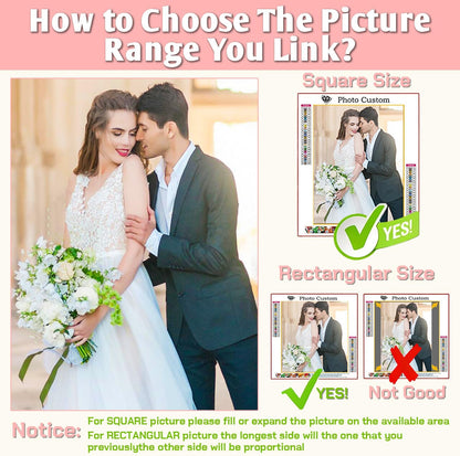 Mougins 5D Custom Diamond Art Painting, DIY Personalized Diamond Art Photo Custom Your Own Picture, Painting by Diamond Pictures Kits, Paint by Numbers for Adults