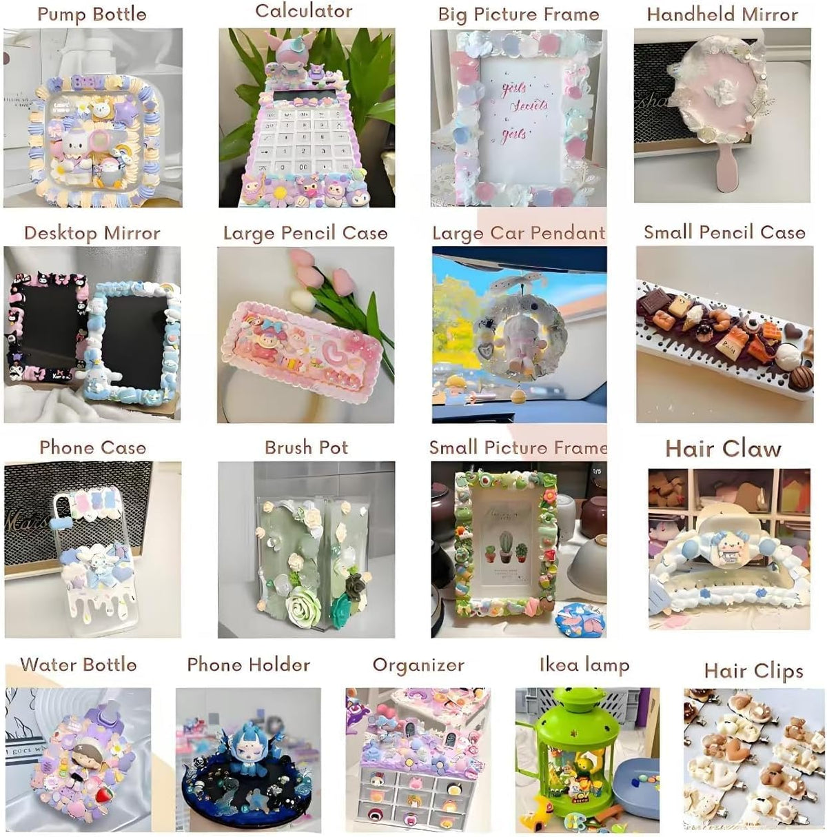 BoFUN Pink Decoden Cream Glue with Charms, Whipped Cream Glue Clay Kit