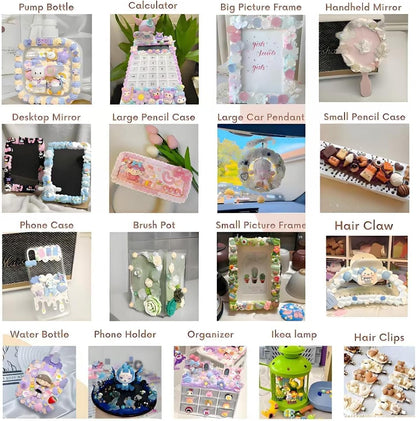 BoFUN Pink Decoden Cream Glue with Charms, Whipped Cream Glue Clay Kit