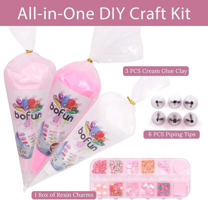 BoFUN Decoden Cream Glue Charms Kits, Whipped Cream Glue Clay for Crafts