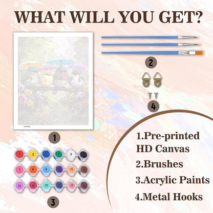 PHANTASYART Cute Birds Paint by Numbers Kit for Adults 16x20inch