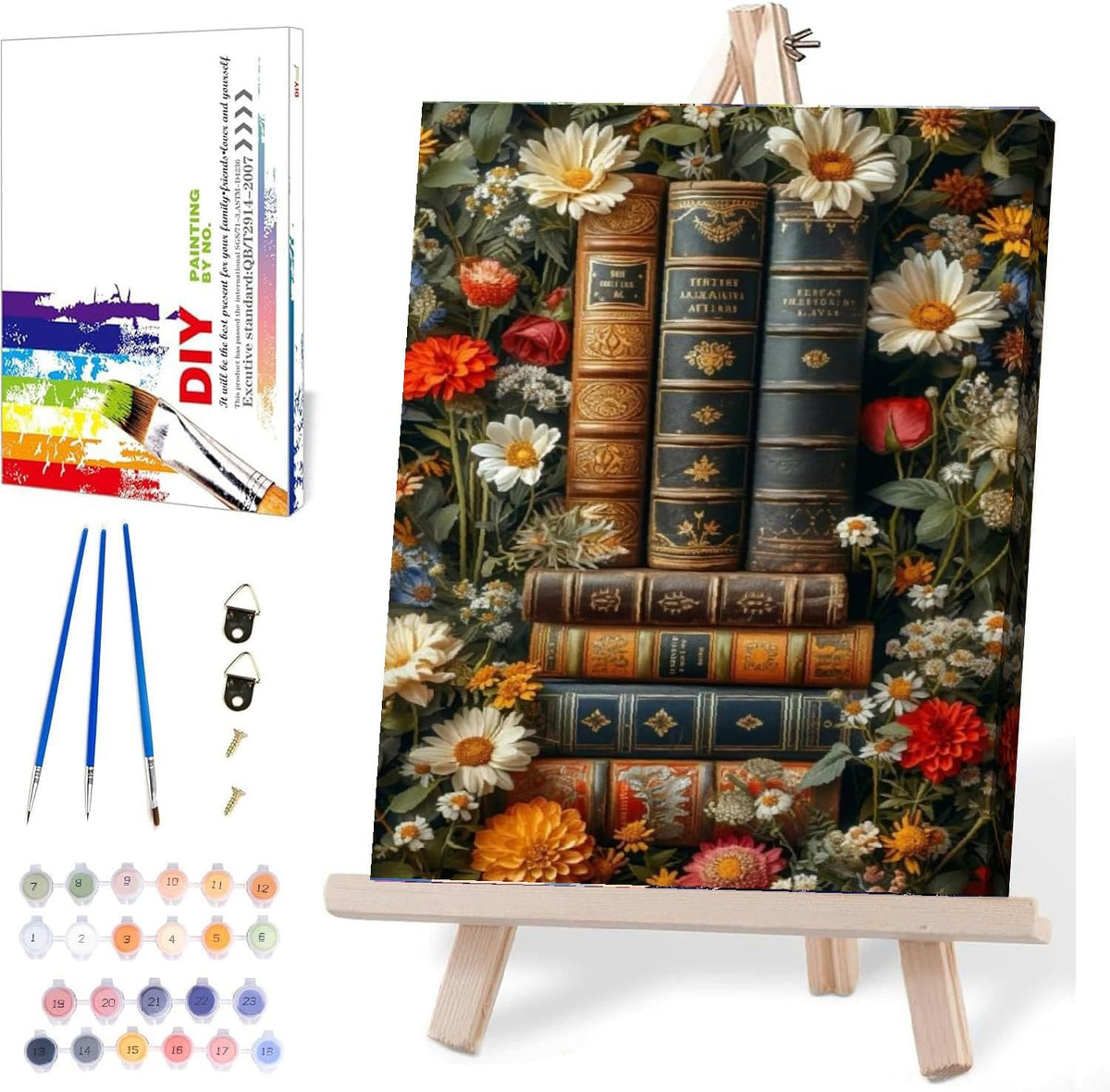 Clendo DIY Moon Paint by Numbers Kit for Adults, Landscape Adult Paint by Number Kits on Canvas Without Frame, Lake View Oil Paint by Numbers for Home Decor Gift 16” W x 20”L