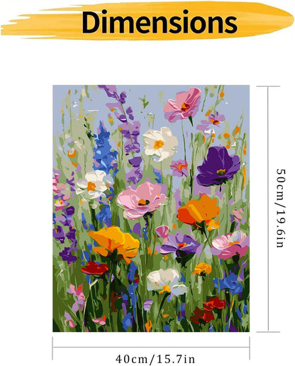 Floral Wildflower Paint by Numbers Kit for Adults Beginner 16X20 inch
